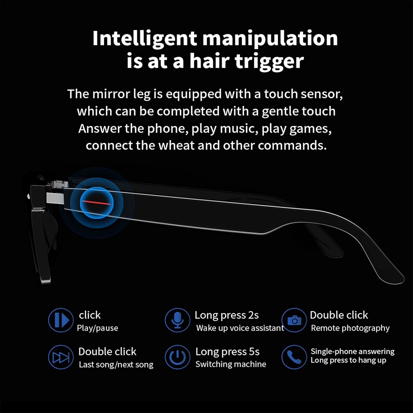 Smart Wireless Headphone Sunglasses